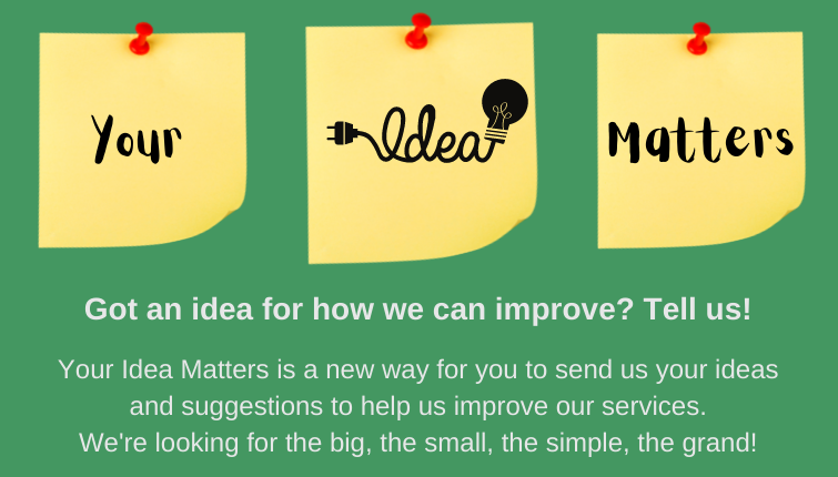 Got an idea for how we can improve?  Tell us!